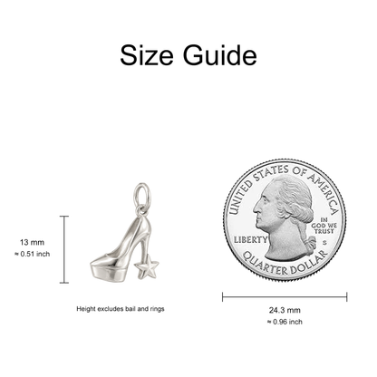 High Heel and Star Charm — Size Guide — 13 mm body excluding bail and rings — 50-works-silver-20260916-97