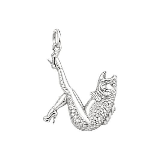 High Heels Fish Charm Bracelet – Personalized Bestie Gift – silver charm, front view