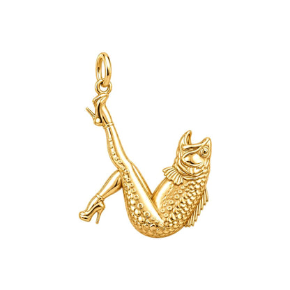 High Heels Fish Charm Bracelet – Personalized Bestie Gift – 18K gold charm, front view