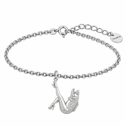High Heels Fish Charm Bracelet Set – silver, front view