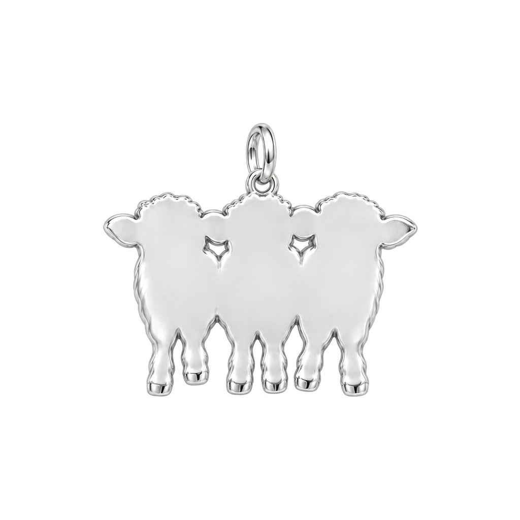 Highland Calf Flower Crown Charm Bracelet – Personalized Mom Gift – back of the charm, engraving area