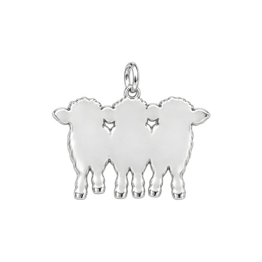 Highland Calf Flower Crown Charm Bracelet – Personalized Mom Gift – back of the charm, engraving area