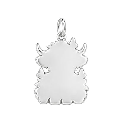Highland Calf Garden Charm Bracelet – Personalized Mom Gift – back of the charm, engraving area