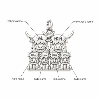 Highland Cow Family Charm Bracelet – Personalized Mom Gift – personalization guide
