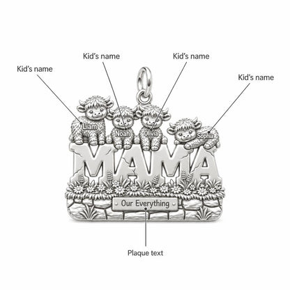 Highland Cow Mama Charm Bracelet – Personalized Mom Gift – personalization guide