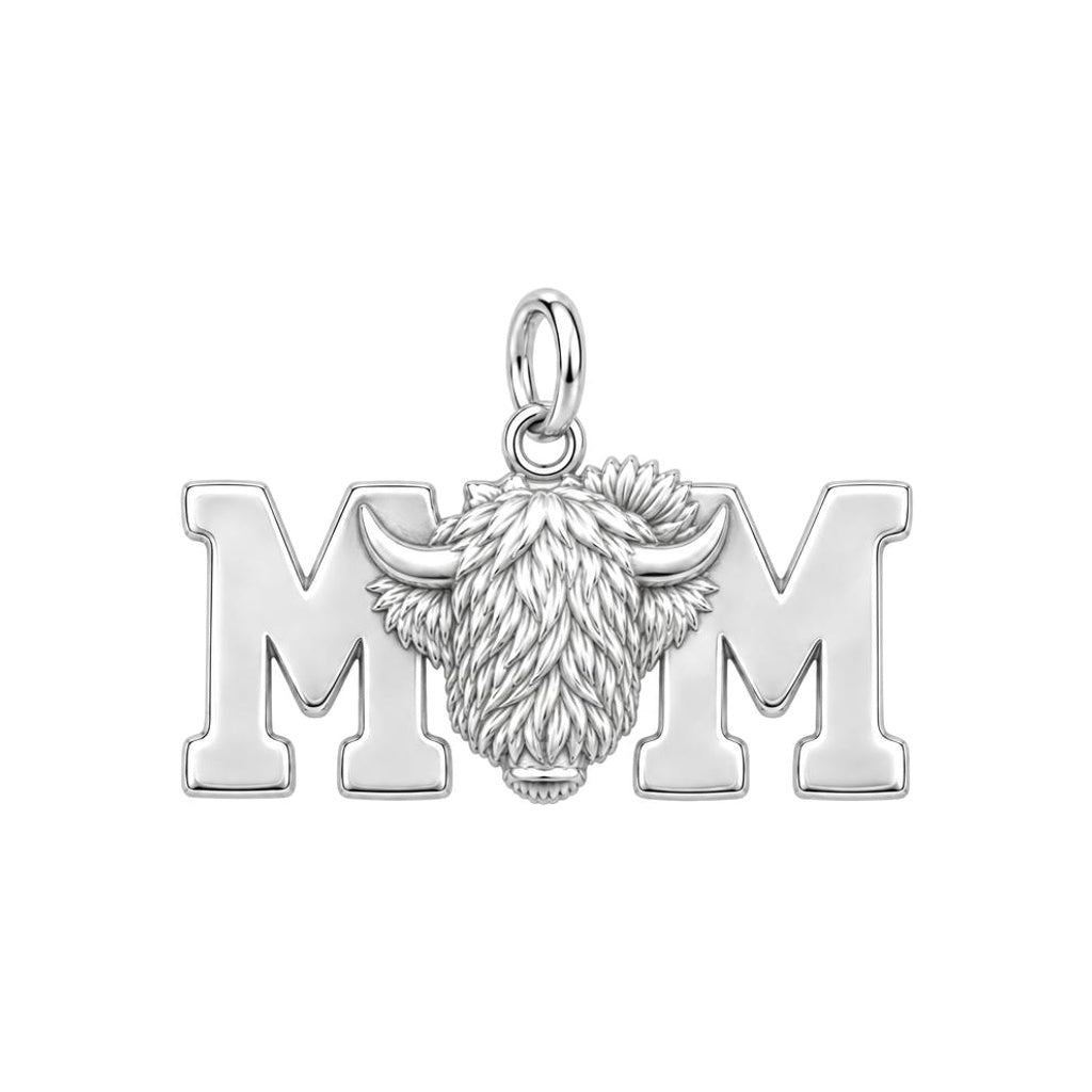 Highland Cow Sunflower Mom Charm and Polyester Cord Bracelet Set