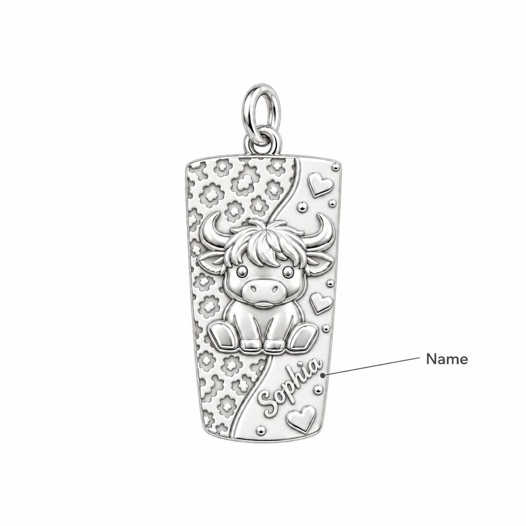 Highland Cow Wildflower Charm Bracelet – Personalized Mom Gift – personalization guide