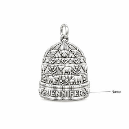 Highland Cow Winter Beanie Charm Bracelet – Personalized Mom Gift – personalization guide