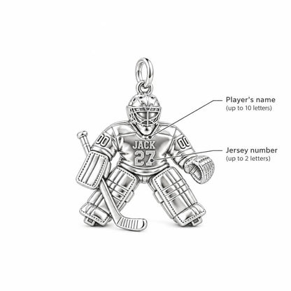 Hockey Goalie On Guard Charm Bracelet – Personalized Athlete Gift – personalization guide