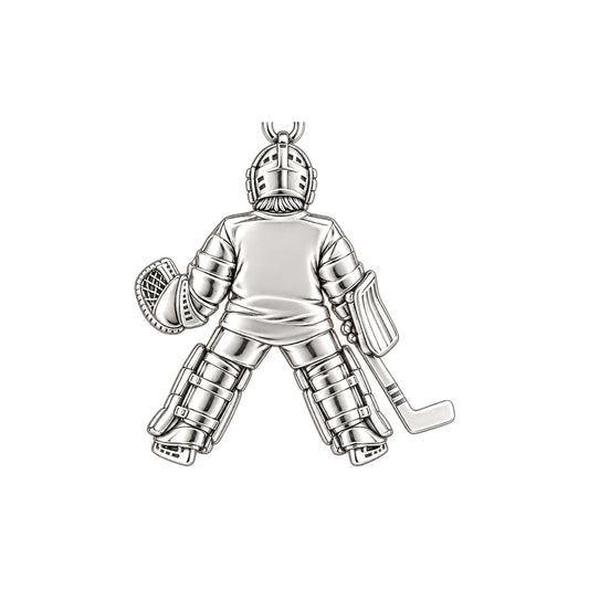 Hockey Goalie Stand Tall Charm Bracelet – Personalized Mom Gift – back of the charm, engraving area