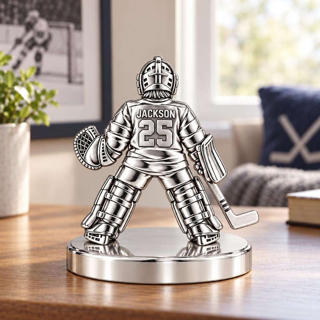 Hockey Goalie Stand Tall Keepsake Plaque – worn / in use
