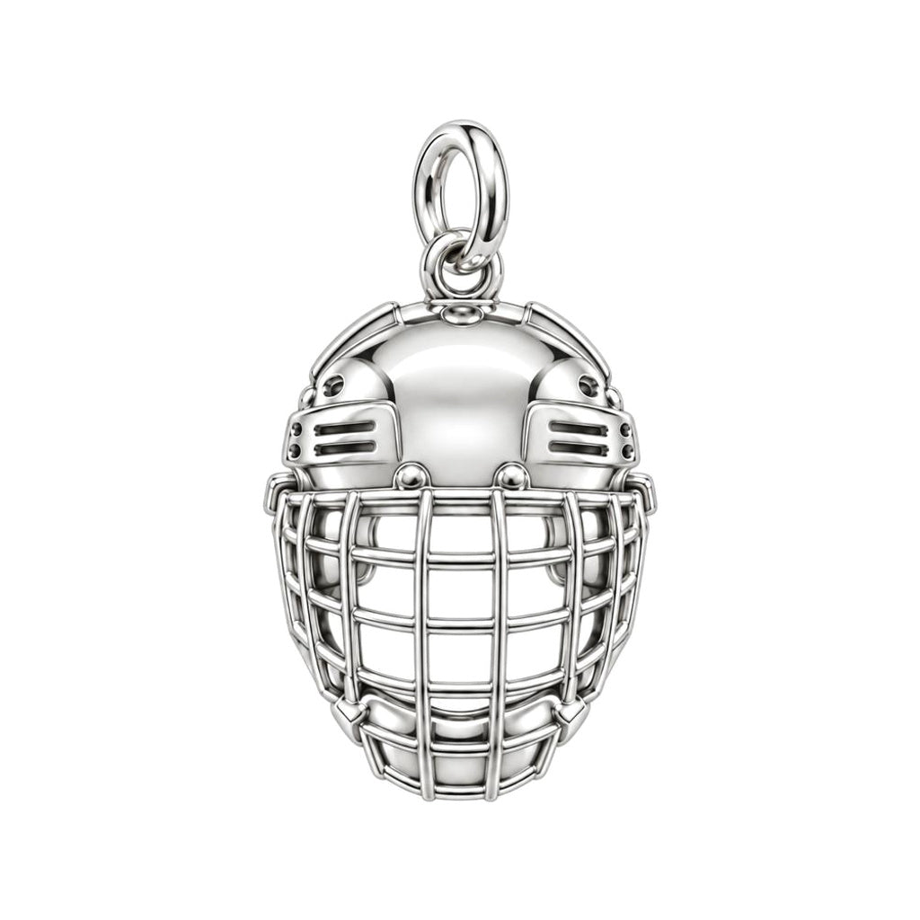 Hockey Hero Helmet Charm Bracelet – Personalized Mom Gift – back of the charm, engraving area