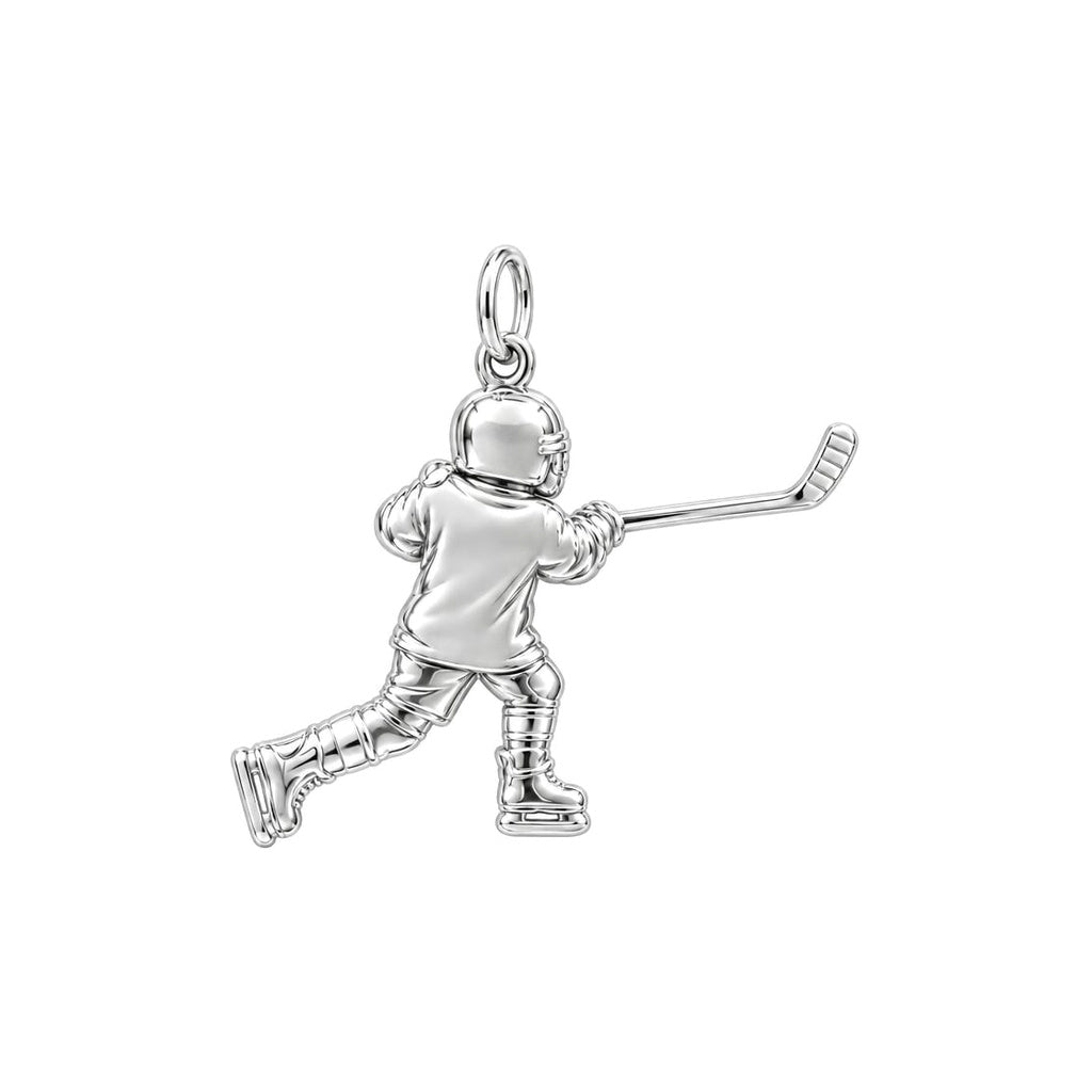 Hockey Star in Motion Charm Bracelet Set – back of the charm, engraving area