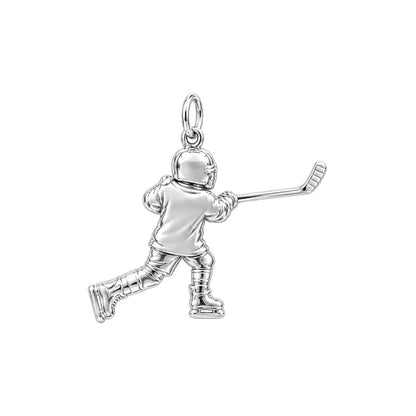 Hockey Star in Motion Charm Necklace Set – back of the charm, engraving area