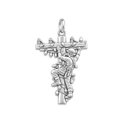 Holiday Lineman at Work Charm and Polyester Cord Bracelet Set