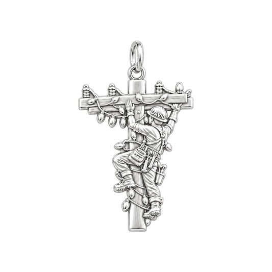Holiday Lineman at Work Charm and Polyester Cord Bracelet Set