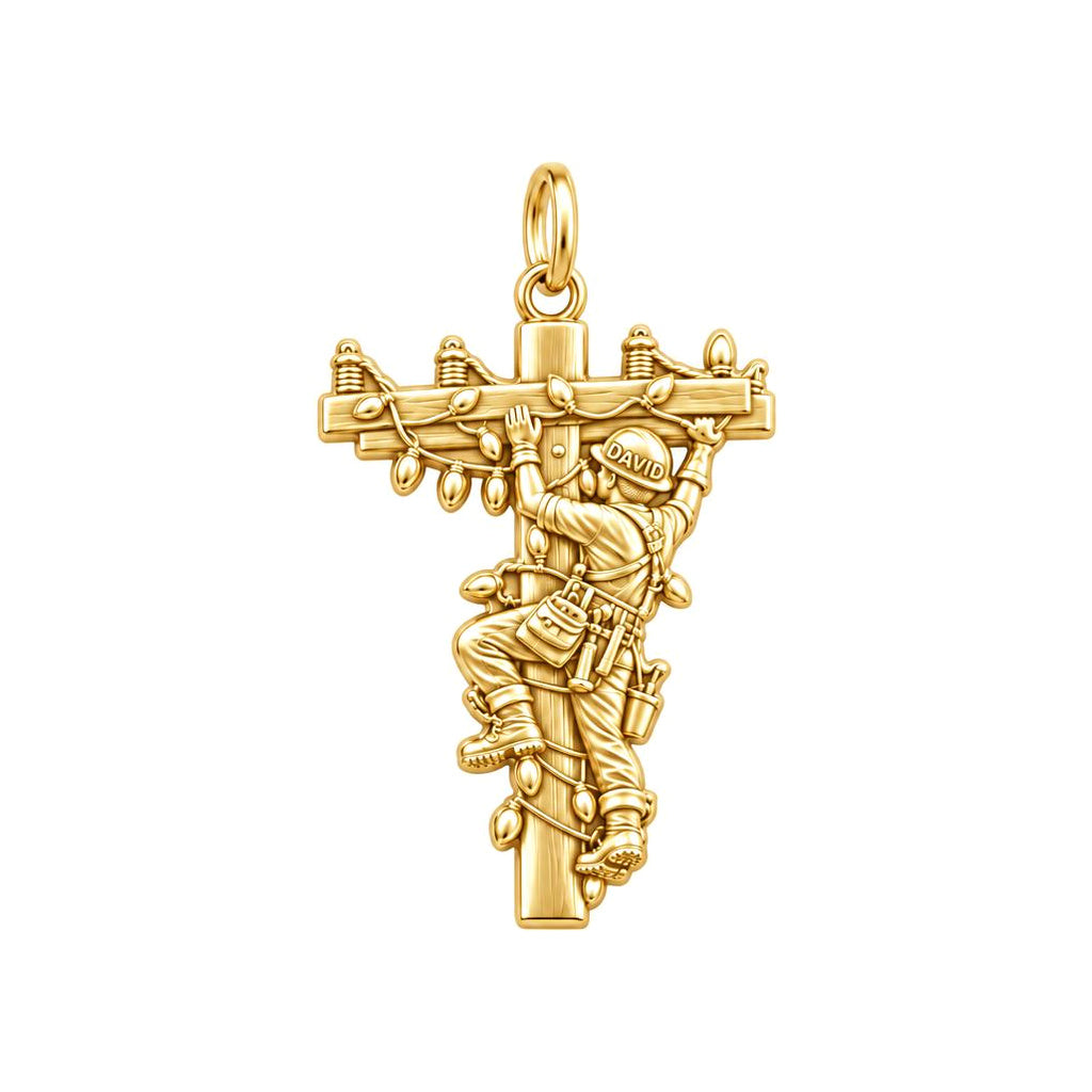 Holiday Lineman at Work Charm and Polyester Cord Bracelet Set