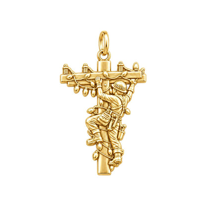 Holiday Lineman at Work Charm and Polyester Cord Bracelet Set