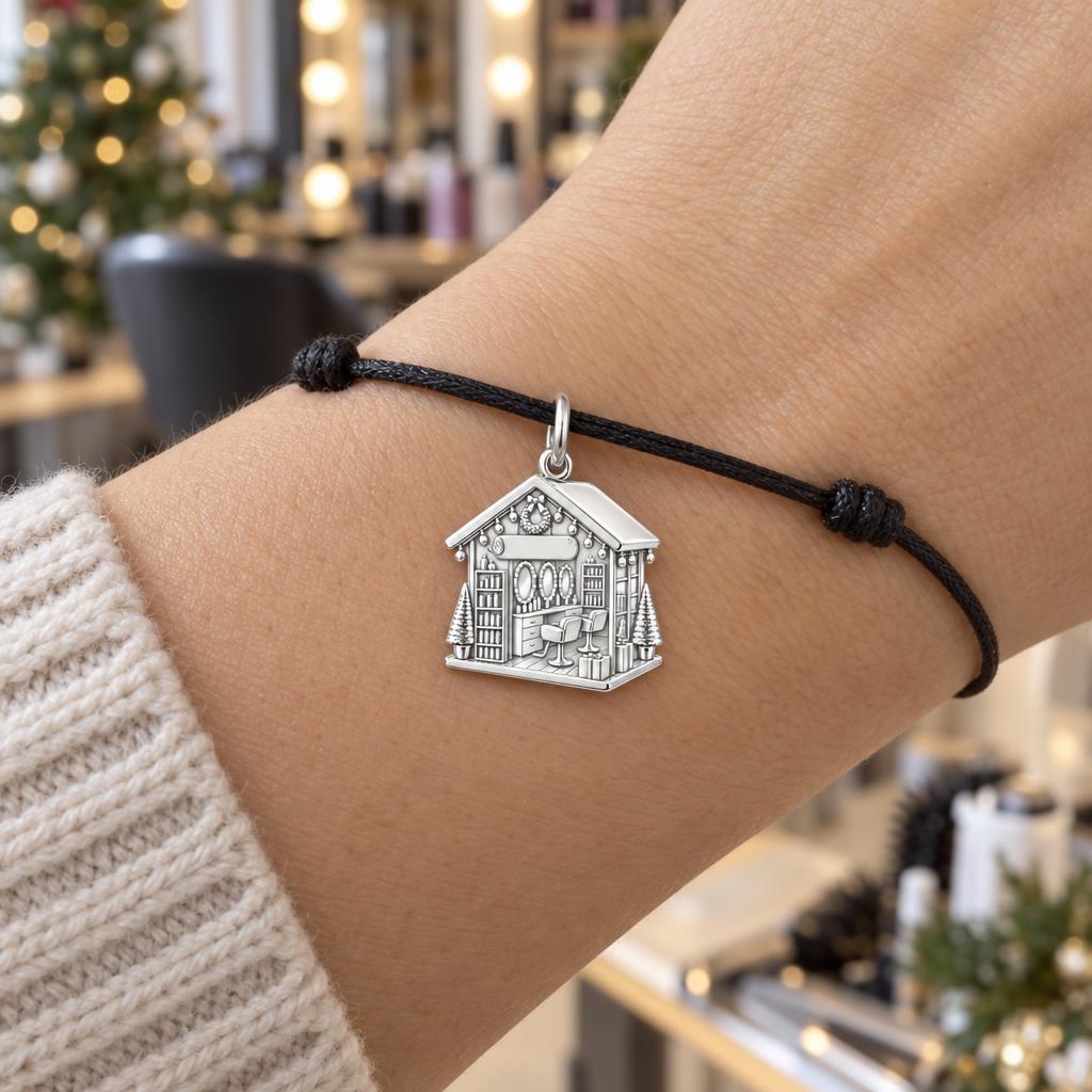 Holiday Salon Studio Charm and Polyester Cord Bracelet Set