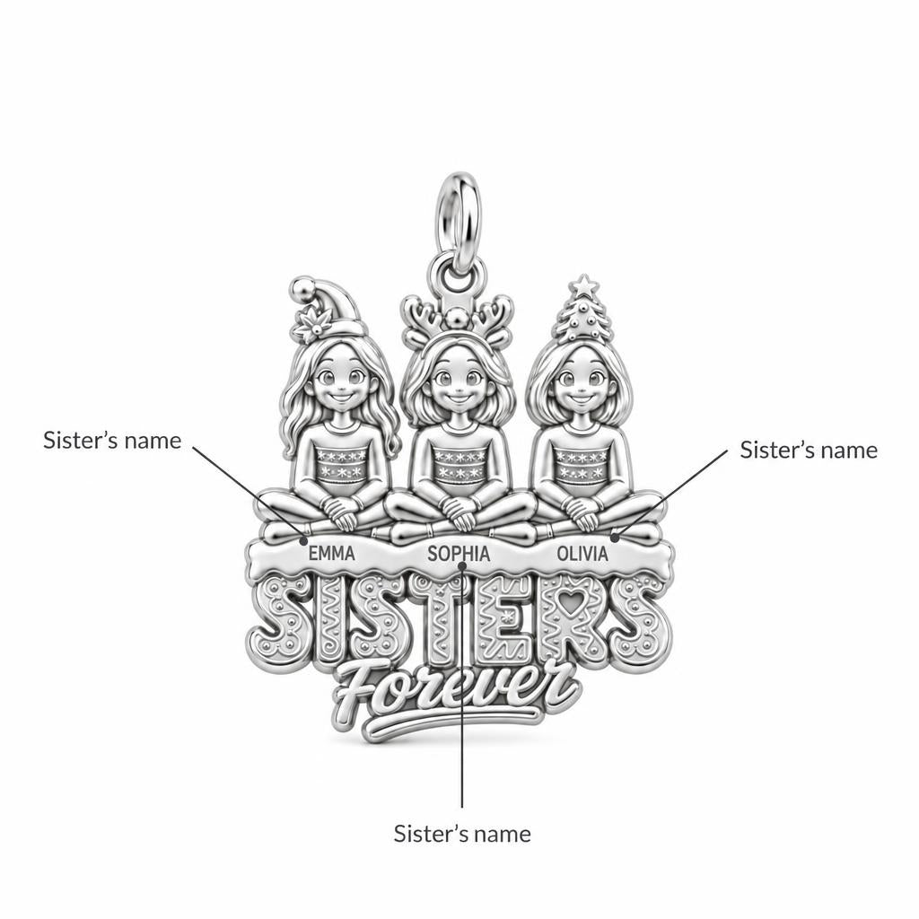 Holiday Sisterhood Forever Charm Bracelet – Personalized Sister Gift – personalization guide