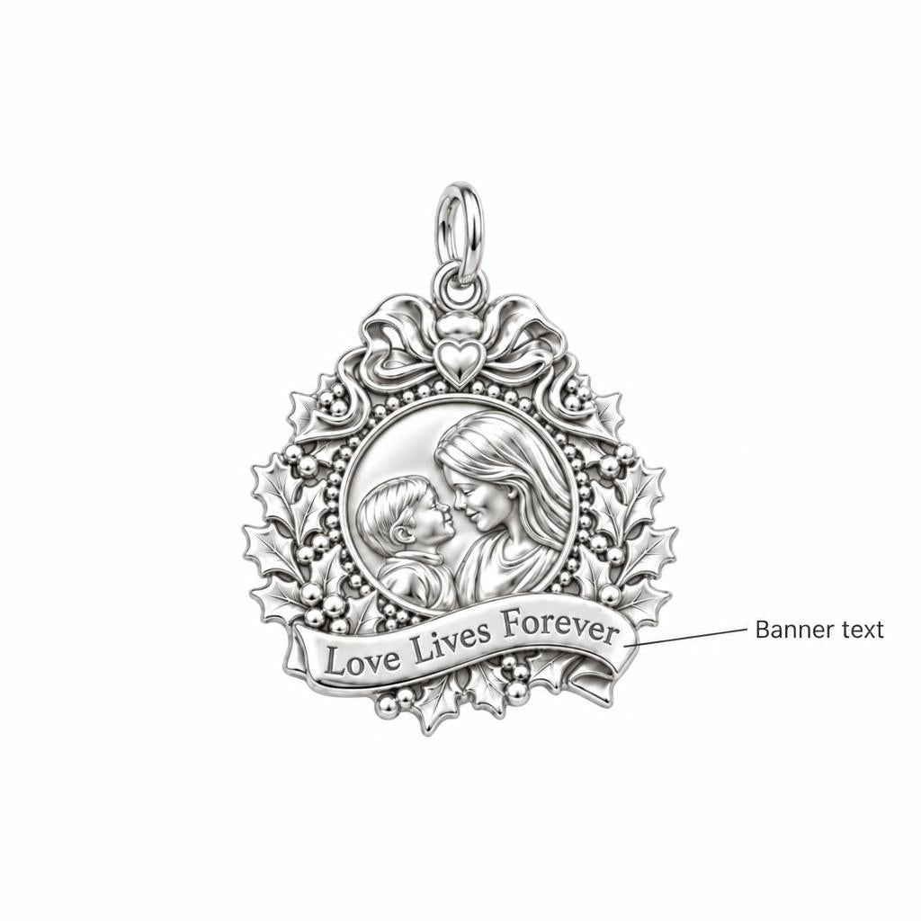Holly Wreath Photo Charm Bracelet – Personalized Mom Gift – personalization guide