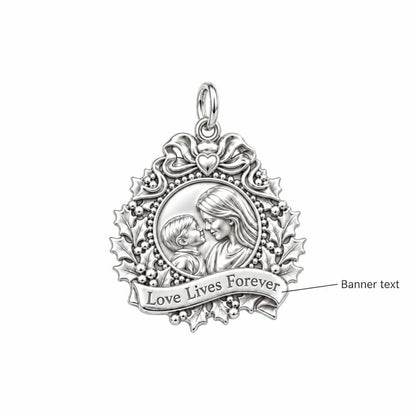 Holly Wreath Photo Charm Bracelet – Personalized Mom Gift – personalization guide