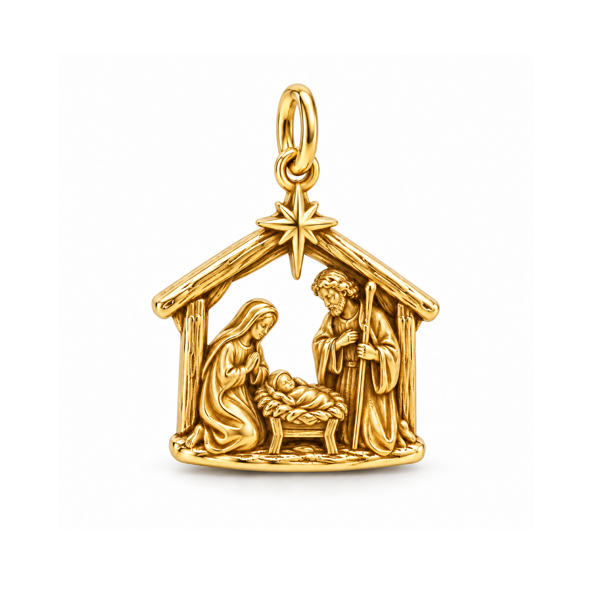 Holy Night Nativity Charm — Gold | charm-topics-remaining-444-2026-09-14 | topic-148
