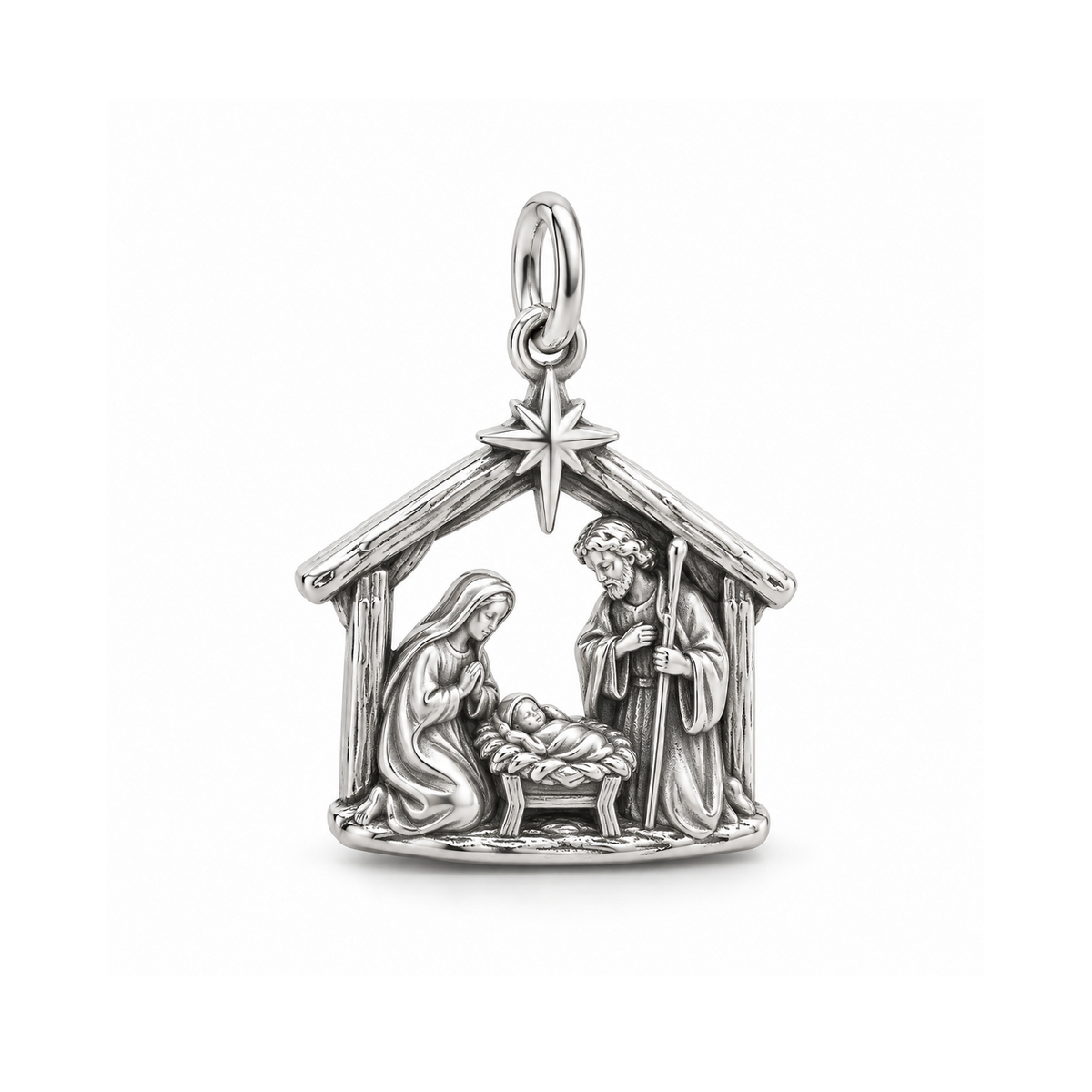 Holy Night Nativity Charm — Silver | charm-topics-remaining-444-2026-09-14 | topic-148
