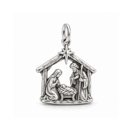 Holy Night Nativity Charm — Silver | charm-topics-remaining-444-2026-09-14 | topic-148