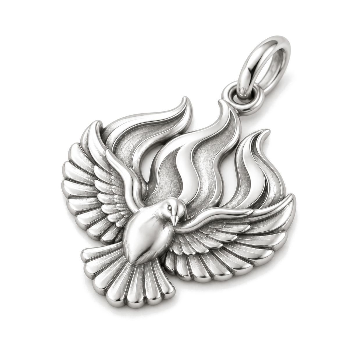 Holy Spirit Charm — Silver Super Macro | charm-topics-remaining-444-2026-09-14 | topic-074