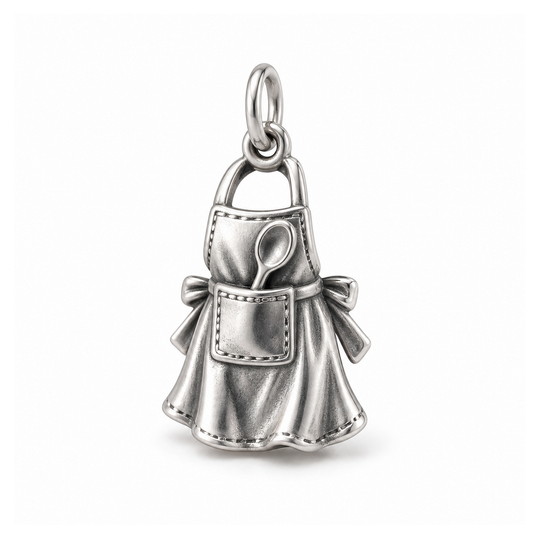 Home Cook Apron Charm — Silver | charm-topics-remaining-444-2026-09-14 | topic-250