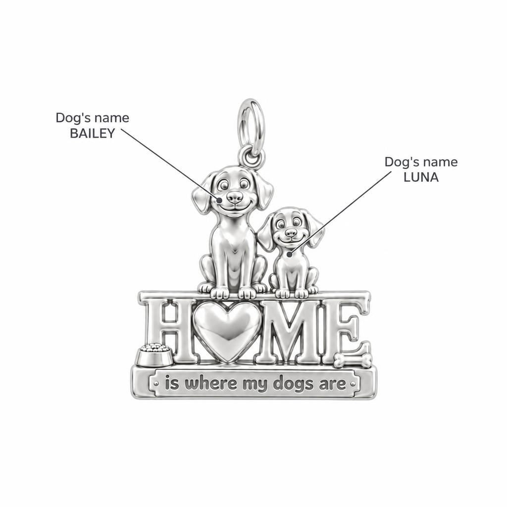 Home Is Where My Dogs Are Charm Bracelet – Personalized Dog Mom Gift – personalization guide