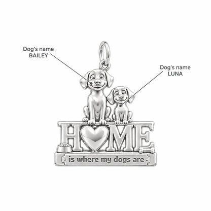 Home Is Where My Dogs Are Charm Bracelet – Personalized Dog Mom Gift – personalization guide