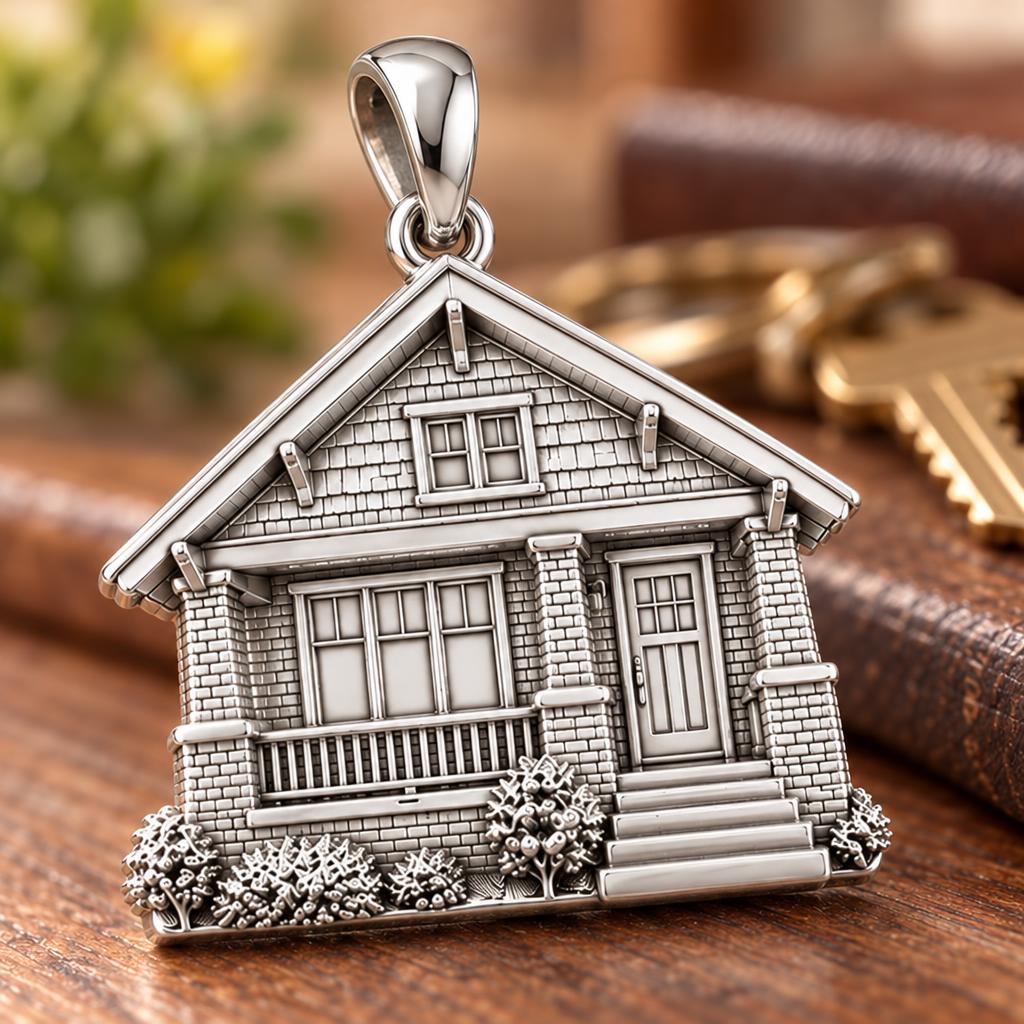 Home Sweet Home Charm Bracelet – Personalized New Home Gift – macro detail of the charm