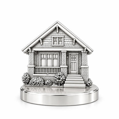 Home Sweet Home Custom Photo Keepsake Plaque – silver, front view