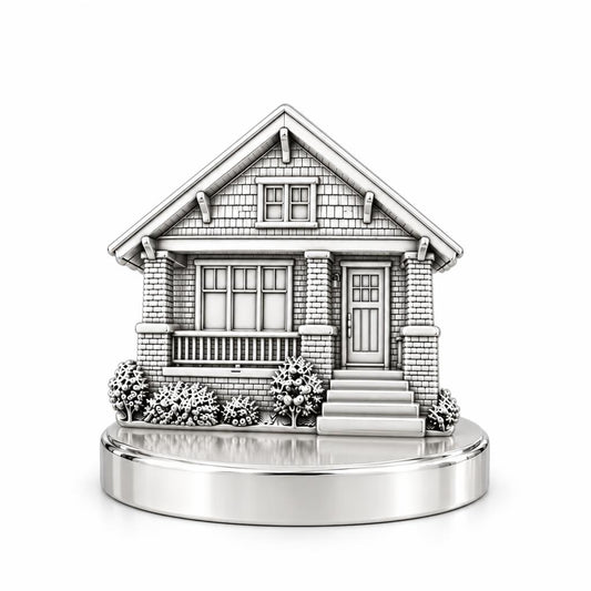 Home Sweet Home Custom Photo Keepsake Plaque – silver, front view
