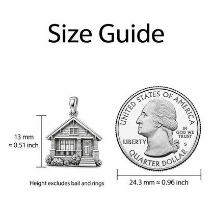 Home Sweet Home Custom Photo Keepsake Plaque – size guide, 13 mm charm next to a quarter