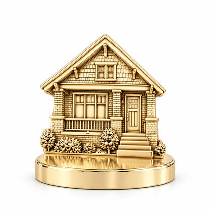 Home Sweet Home Custom Photo Keepsake Plaque – 18K gold, front view