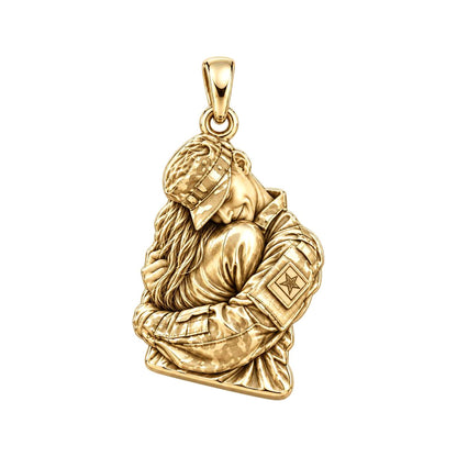Homecoming Hug Charm Bracelet – Personalized Photo Upload Gift – 18K gold charm, front view
