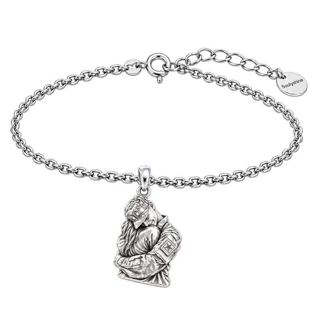 Homecoming Hug Charm Bracelet Set – silver, front view