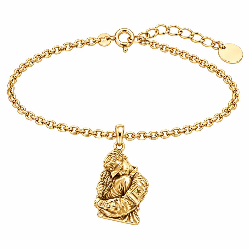 Homecoming Hug Charm Bracelet Set – 18K gold, front view
