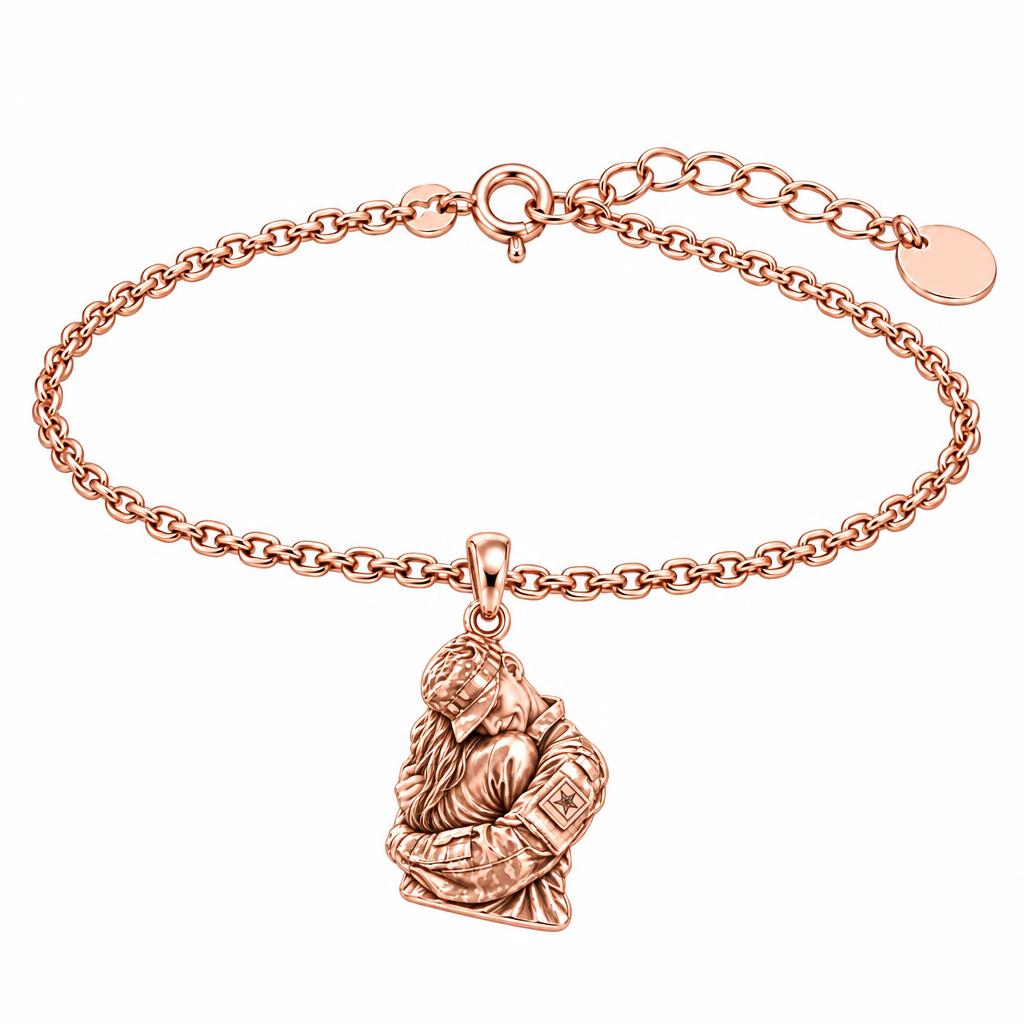 Homecoming Hug Charm Bracelet Set – rose gold, front view