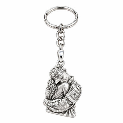 Homecoming Hug Charm Keychain – silver, front view