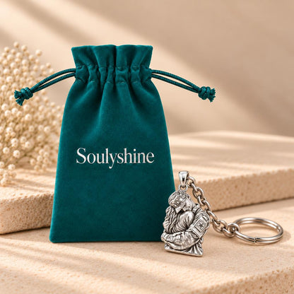 Homecoming Hug Charm Keychain – Soulyshine velvet gift pouch
