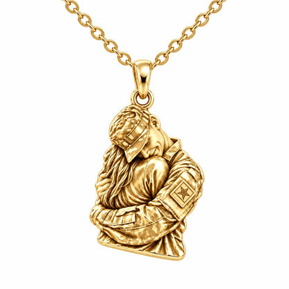 Homecoming Hug Charm Necklace Set – 18K gold, front view