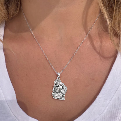 Homecoming Hug Charm Necklace Set – worn / in use