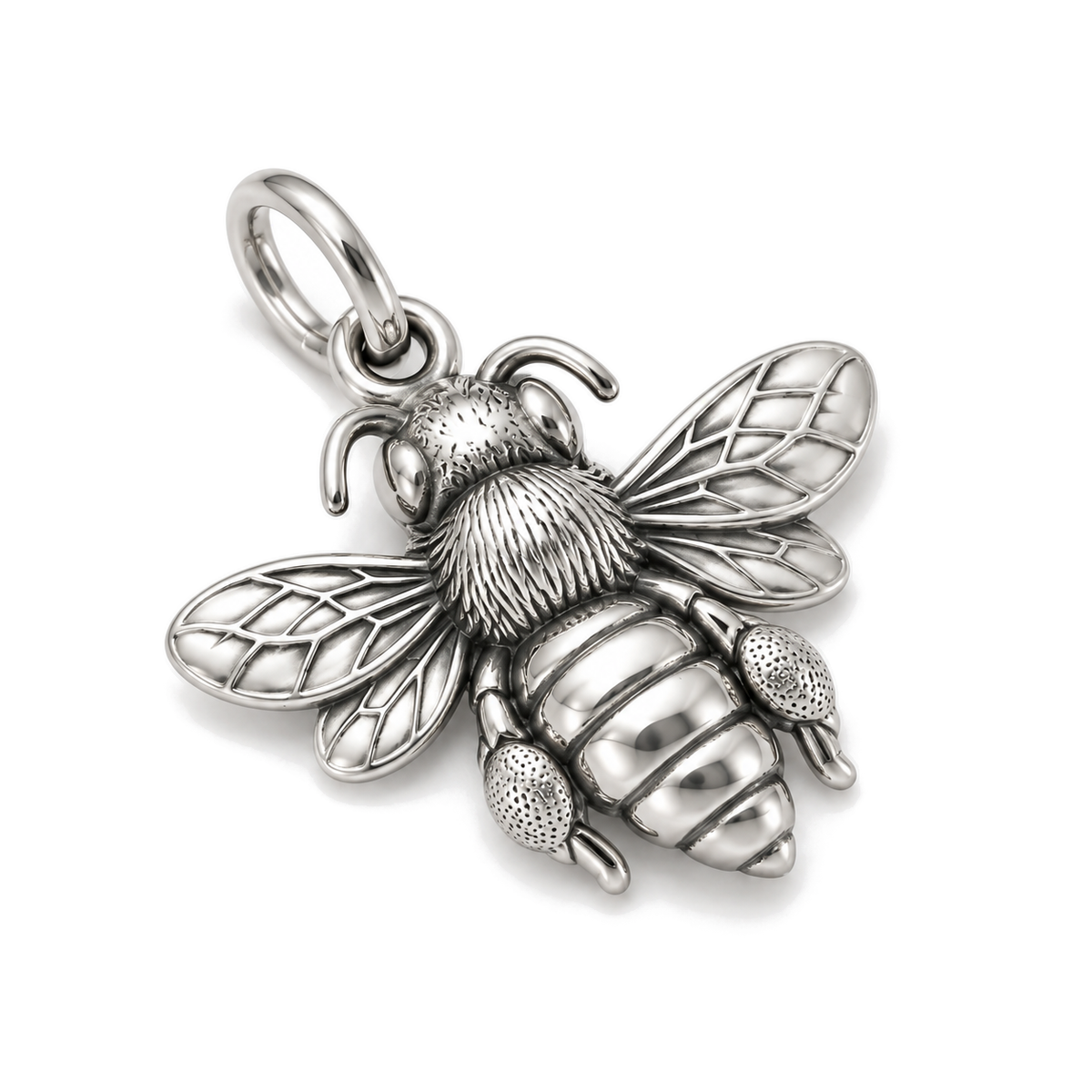 Honeybee Charm — Silver Super Macro | charm-topics-remaining-444-2026-09-14 | topic-050