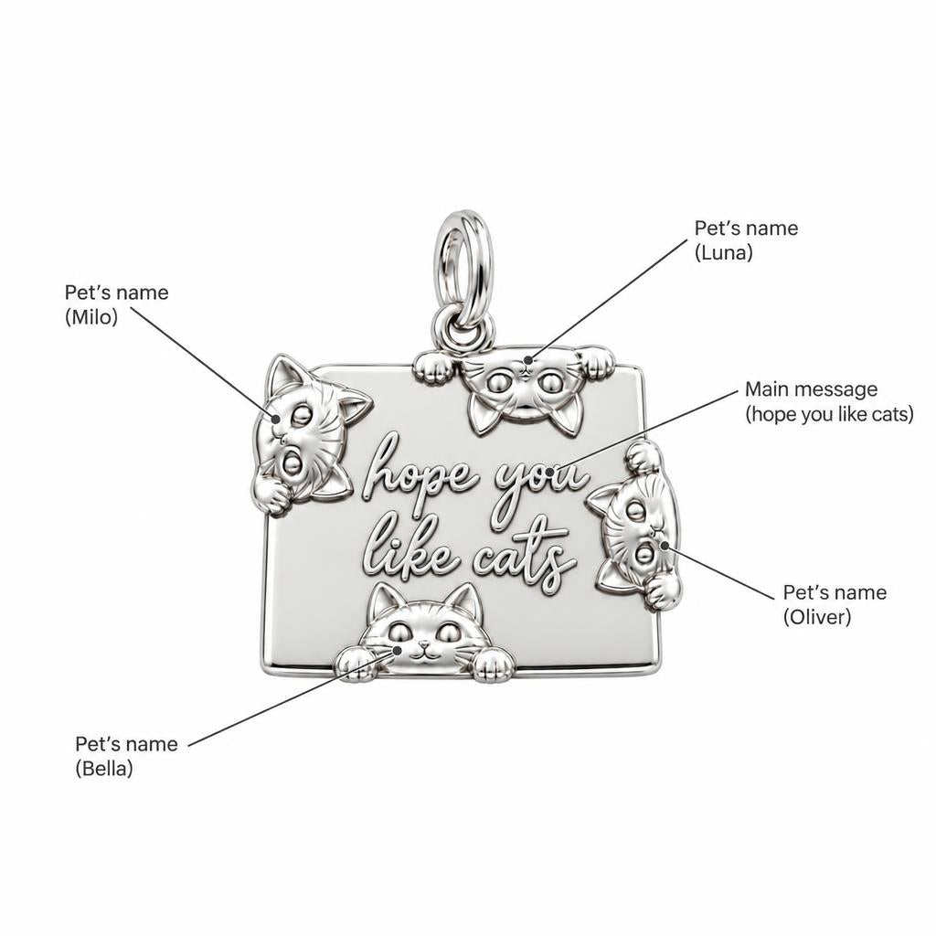 Hope You Like Cats Charm Bracelet – Personalized Cat Mom Gift – personalization guide