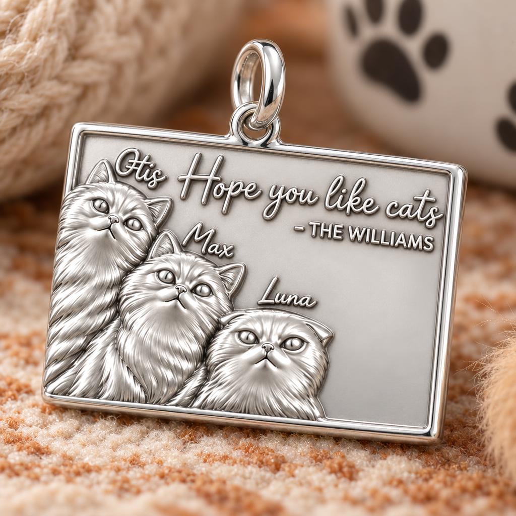 Hope You Like Cats Charm Bracelet – Personalized Cat Mom Gift – macro detail of the charm