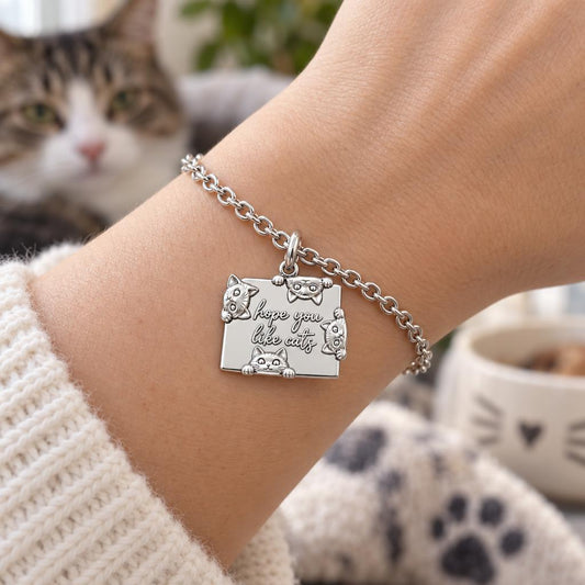 Hope You Like Cats Charm Bracelet Set – worn / in use